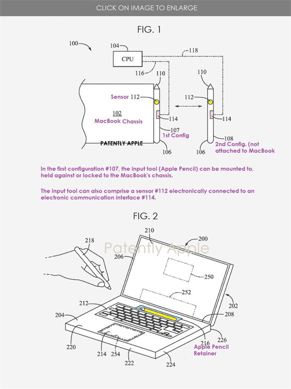 苹果新专利：未来 MacBook Pro 将搭载触摸屏，支持 Apple Pencil 手写笔 / 触控栏