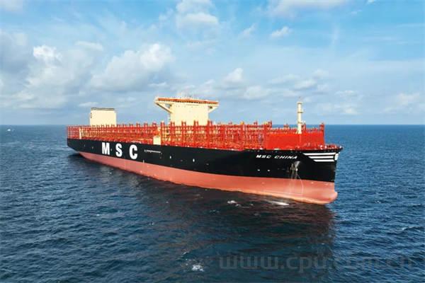 全球最大24000TEU级超大型集装箱船“MSC CHINA”（“地中海・中国”）号提前完工交付 可装载24116个集装箱