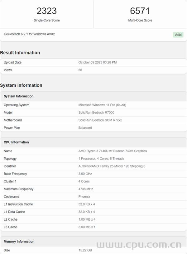 锐龙3 7440U跑分：AMD Zen4大小核设计超出预料 单核性能超过i3-13100F