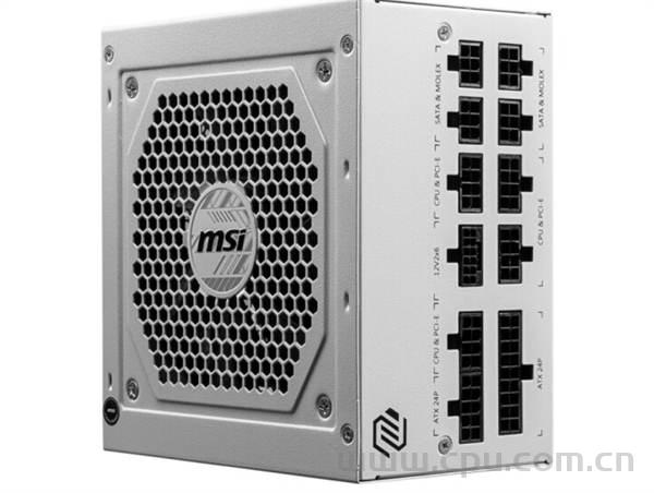 微星推出白色A850GL ATX 3.0电源 全模组线缆 850W金牌 PCIe 5.0显卡供电接口独特安全提示