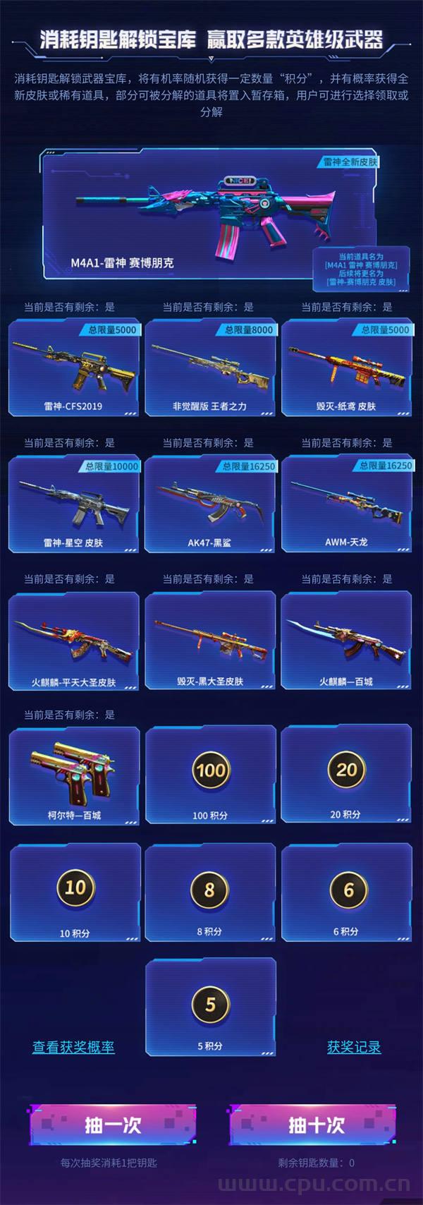 CF赛博朋克夺宝活动网址 抽雷神-赛博朋克皮肤